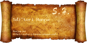 Sátori Hanna névjegykártya